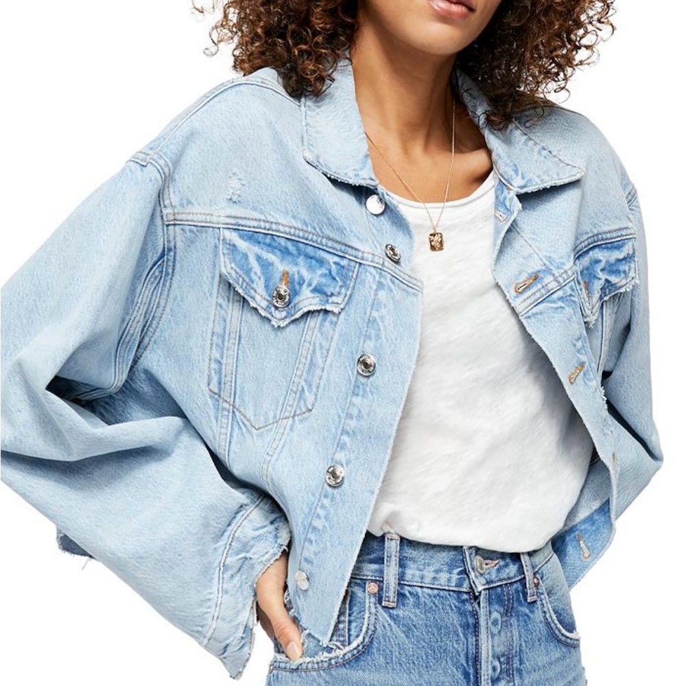 Free People Amelia Slouchy Trucker Jacket size Medium